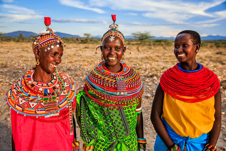 Group of African women from Samburu tribe, Kenya, Africa