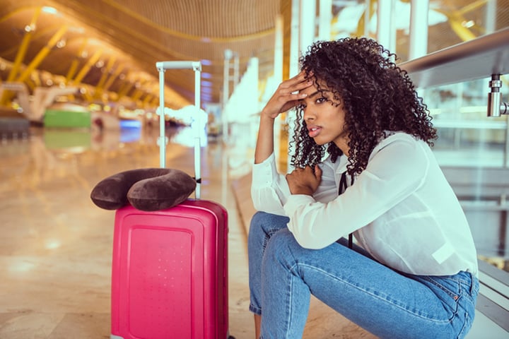 distressed passenger at the airport