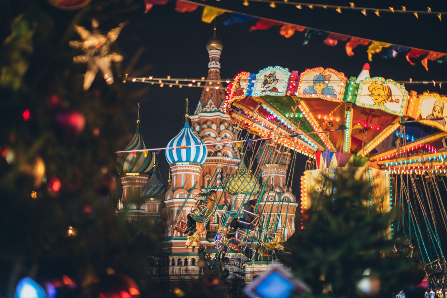 winter festival at night