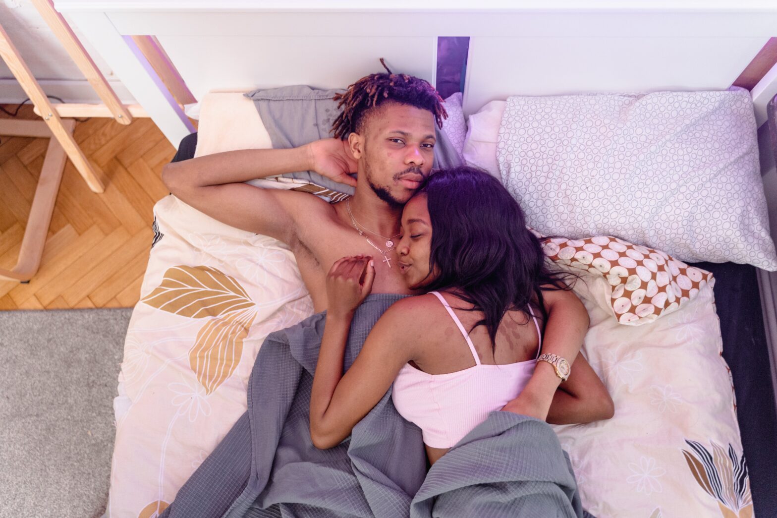 couple laying in bed
