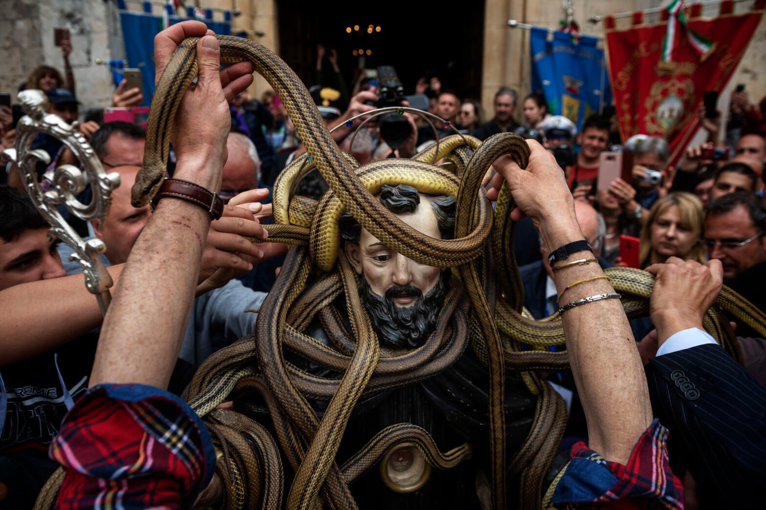 Snakes Take Center Stage At 'La Festa dei Serpari' in Italy