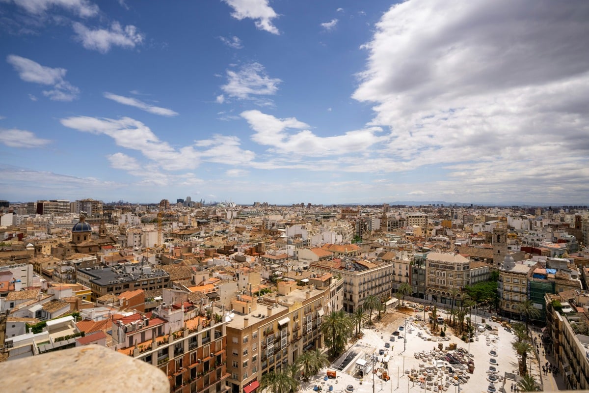 View over the old town in Valencia, Spain.