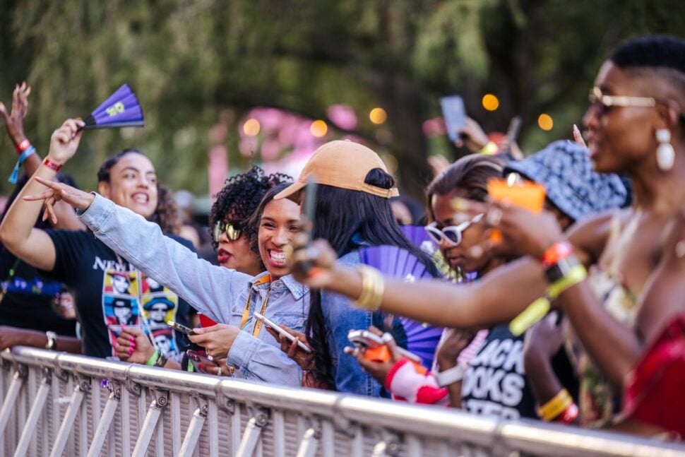 AfroTech Block Party attendees dancing near the stage