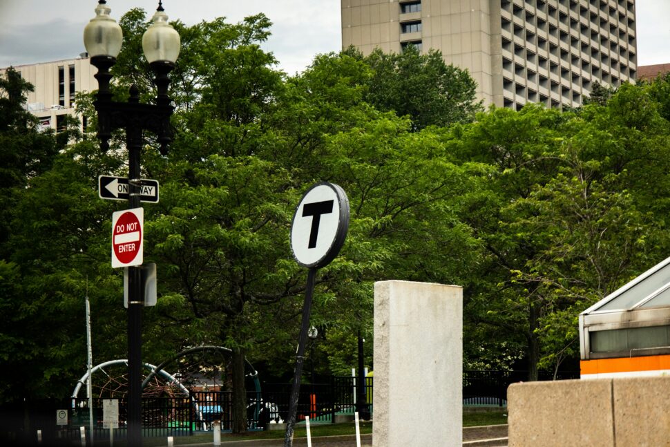 Sign for the Boston T