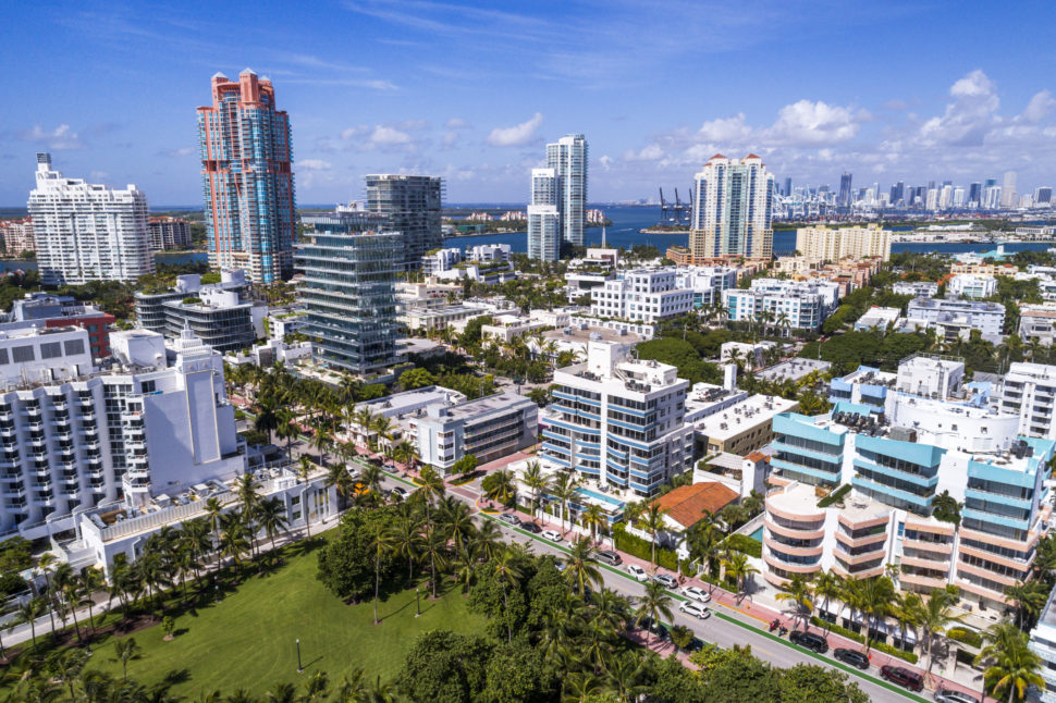 View of Miami Beach as Travel Warnings for Florida are Issued for the safety of travelers