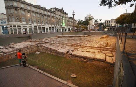 Valongo slave wharf, entry point in the Americas for nearly one million African slaves, on July 17, 2017 in Rio de Janeiro, Brazil. The site was designated Unesco heritage status on July 9. The wharf was only recently discovered in 2011 during renovations in Rio's port district ahead of the Rio 2016 Olympic Games. Brazil is estimated to have received four million African slaves in total, approximately 40 percent of the total enslaved people shipped to the Americas. (