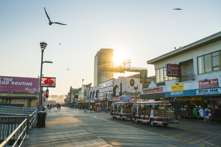 Atlantic city,new jersey,usa. 09-04-17: Atlantic City Boardwalk at sunset.