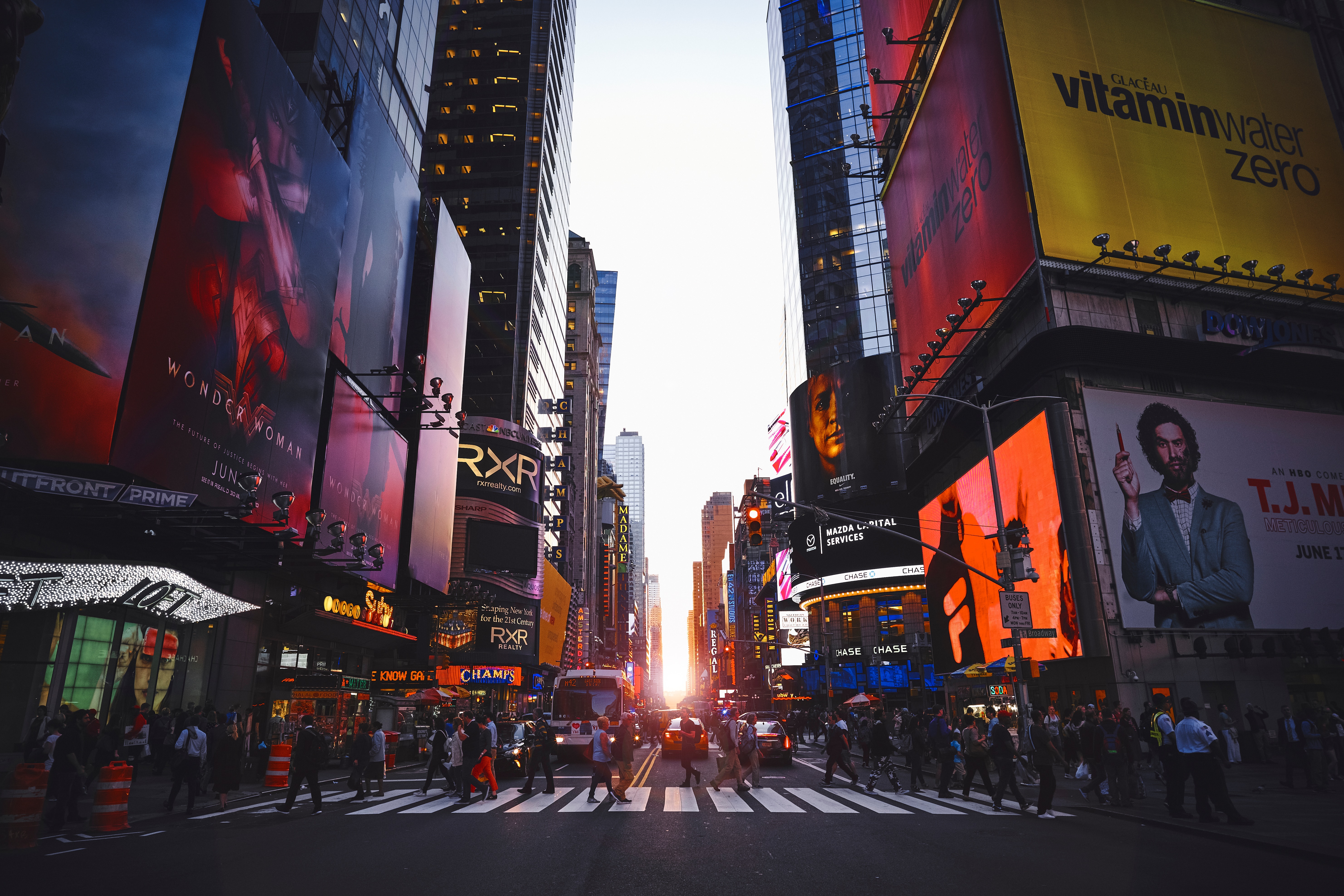 sunset view in downtown New York