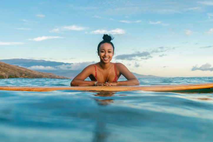 Portrait of a surfer in the water