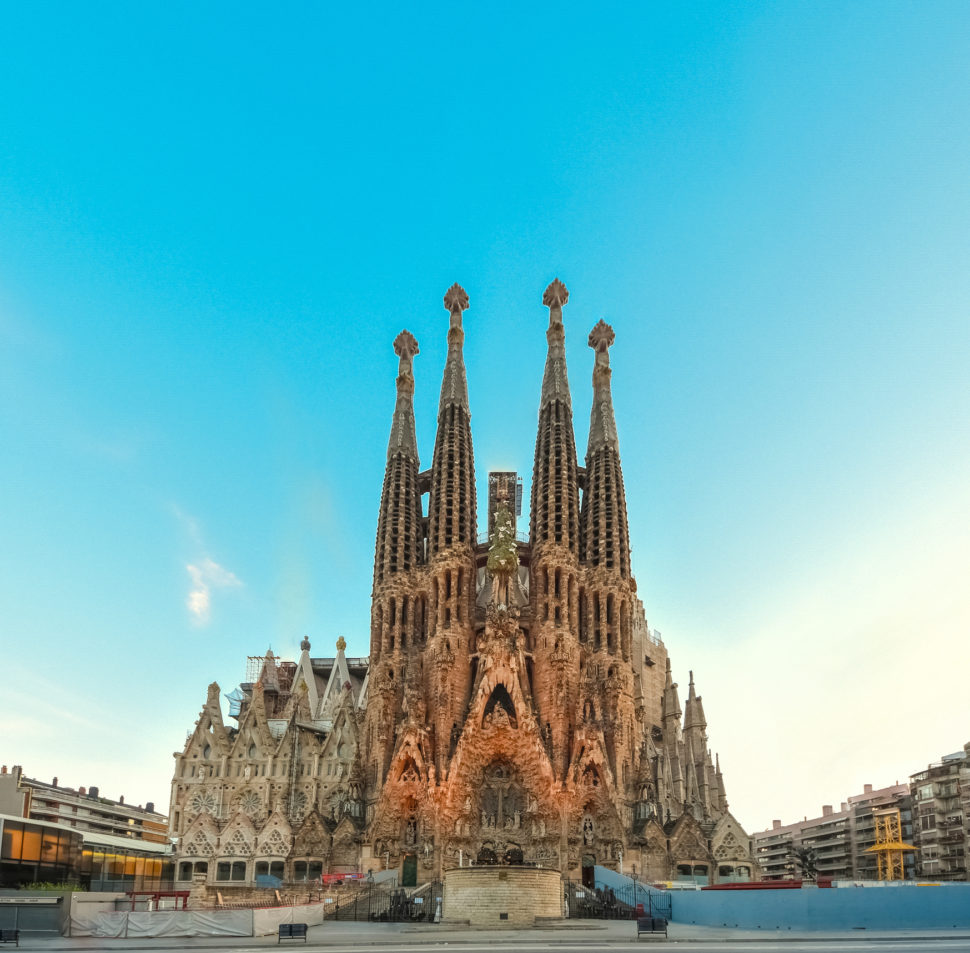 Captivating view of La Sagrada Familia cathedral in Barcelona