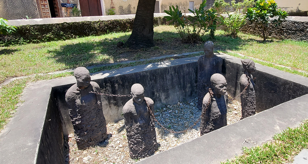 Memorial at Slave Market on the African island of Zanzibar, Tanzania.