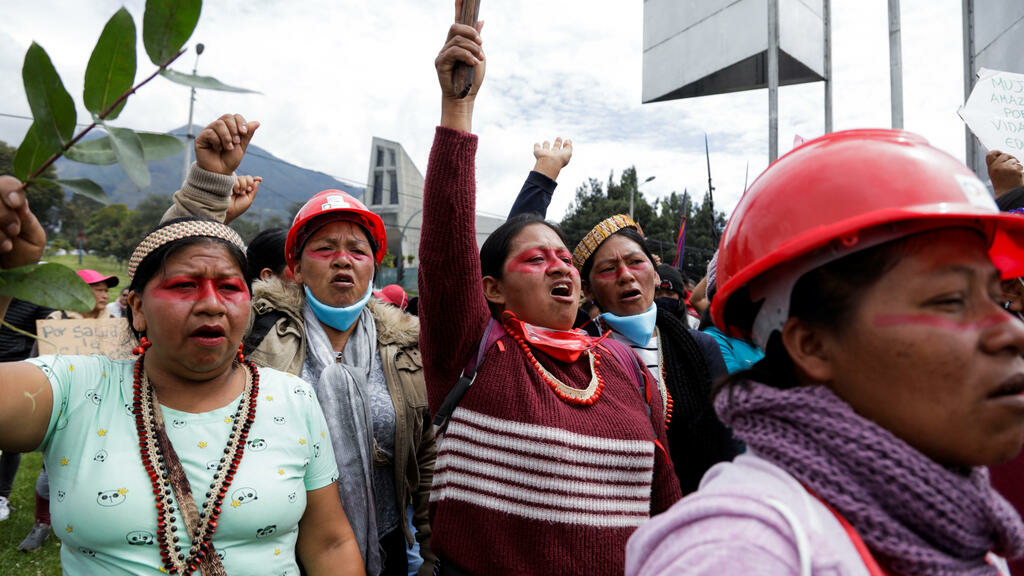 Indigenous protesters in Ecuador.