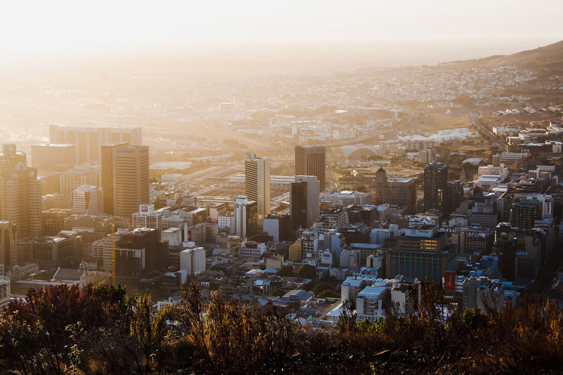 aerial view of Cape Town South Africa