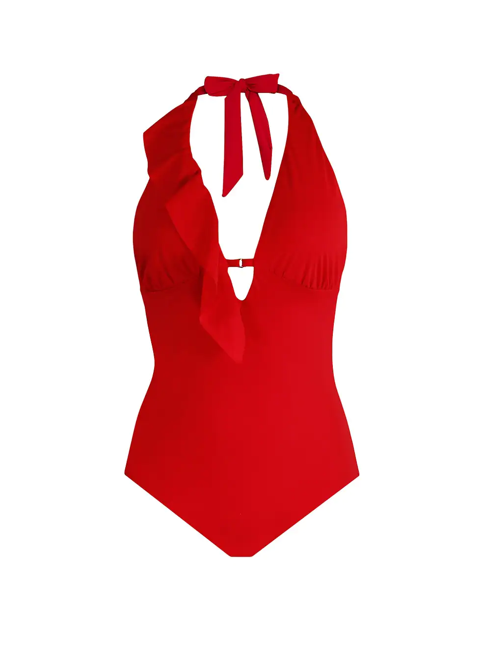 Red Flamenco Ruffle-Trip One-Piece