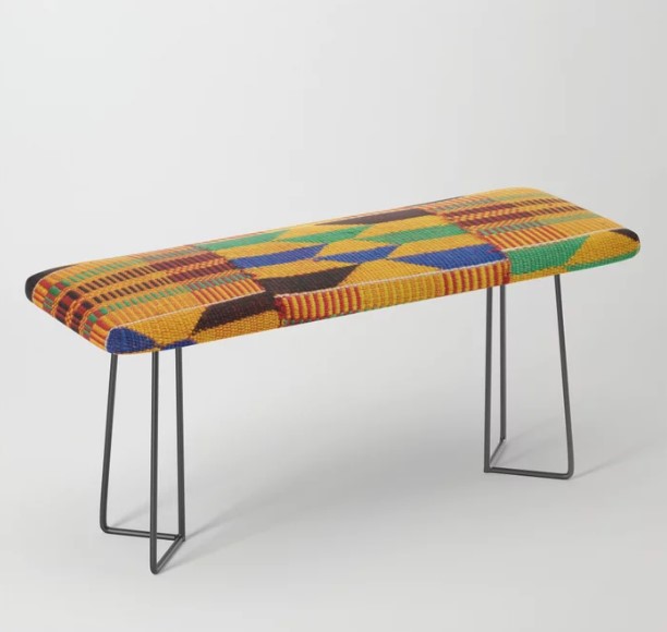 Genuine Ghanaian Kente Bench