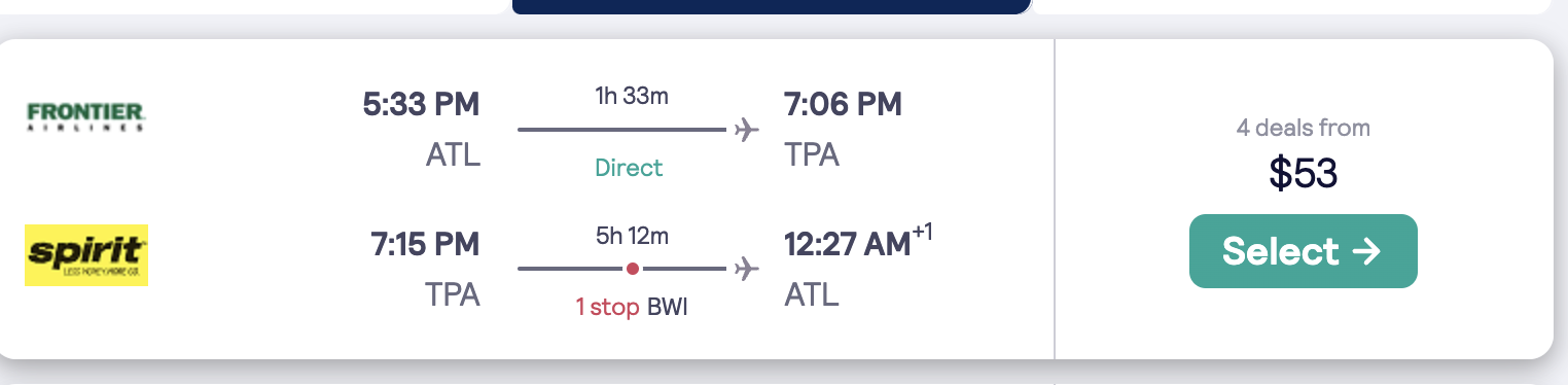 Atlanta To Tampa