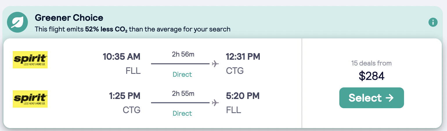 Fort Lauderdale To Cartagena