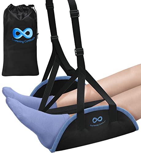 Everlasting Comfort Airplane Footrest - Ergonomic Adjustable Foot and Heel Hammock