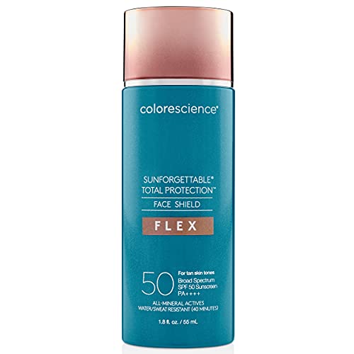 Colorescience Total Protection Face Shield Flex SPF 50, Zinc Oxide Formula, Tan, 1.8 fl. oz.