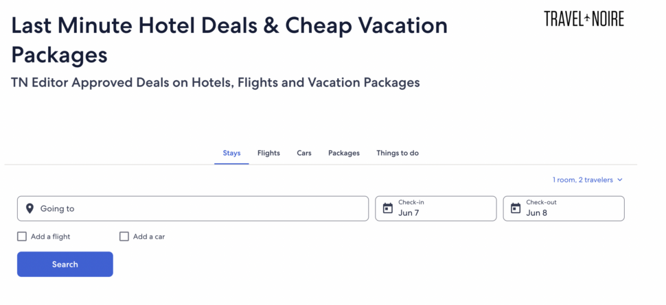 TN X Expedia Homepage