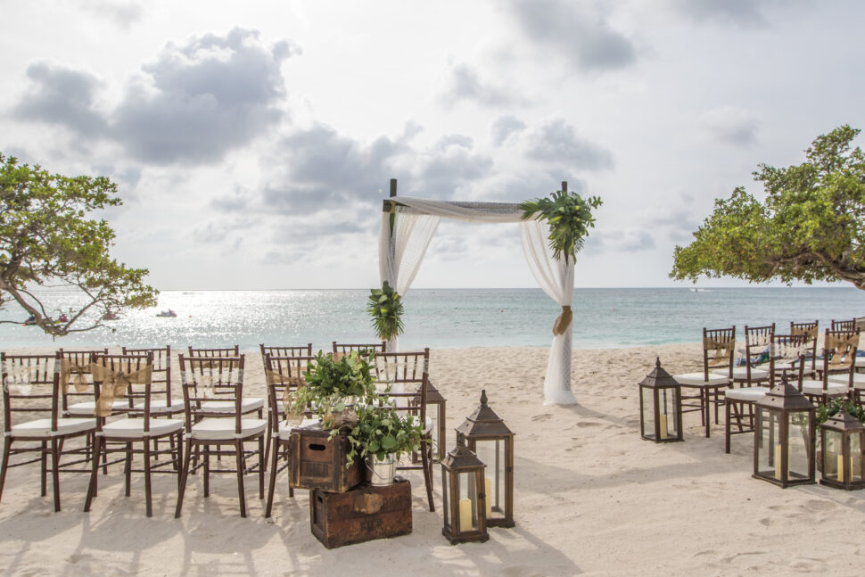 beach wedding setup