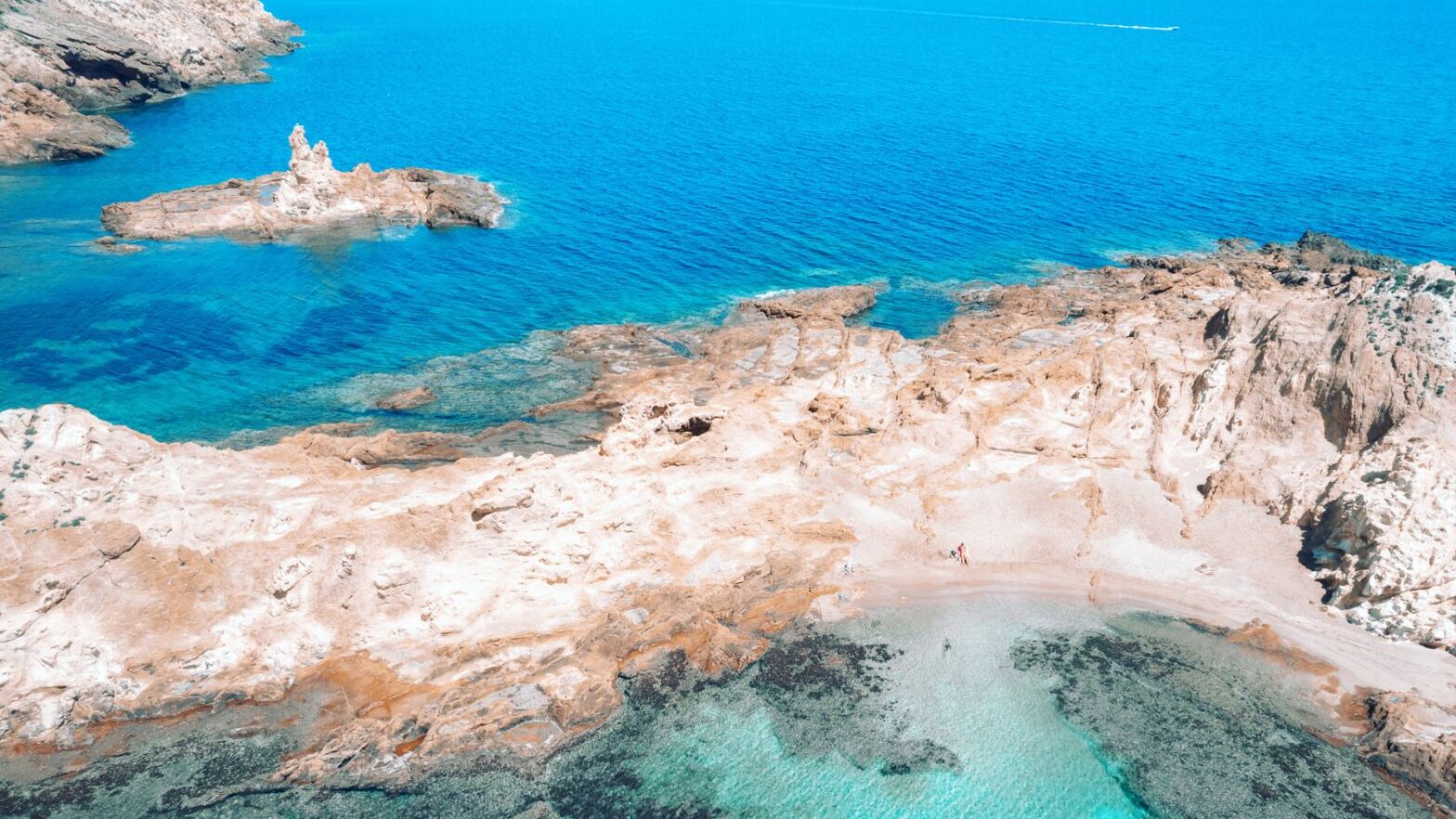 Drone view of an empty beach