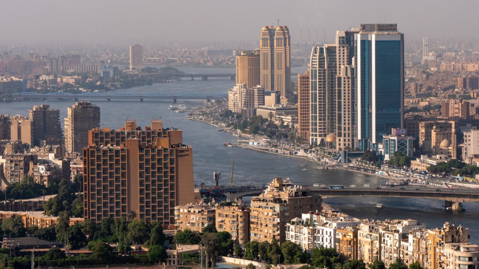 Downtown Cairo Egypt in the afternoon aerial view