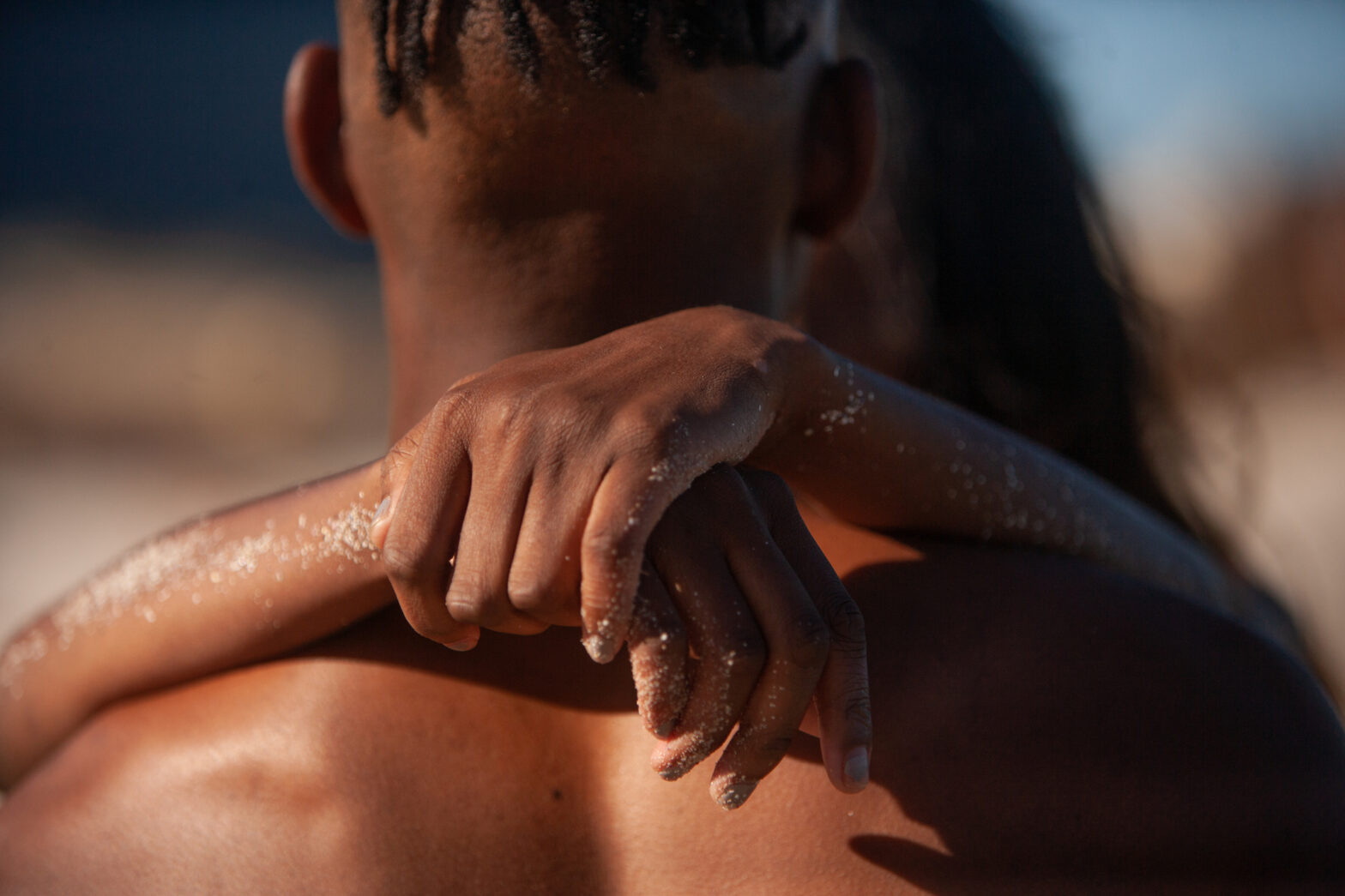 A young couple embracing