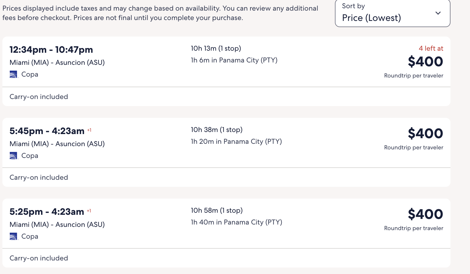 Miami to Asuncion, Paraguay For $400 Round Trip