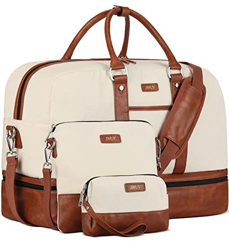 Canvas Weekender Bag with Shoe Compartment