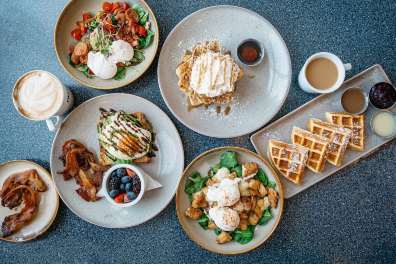 brunch food on a table