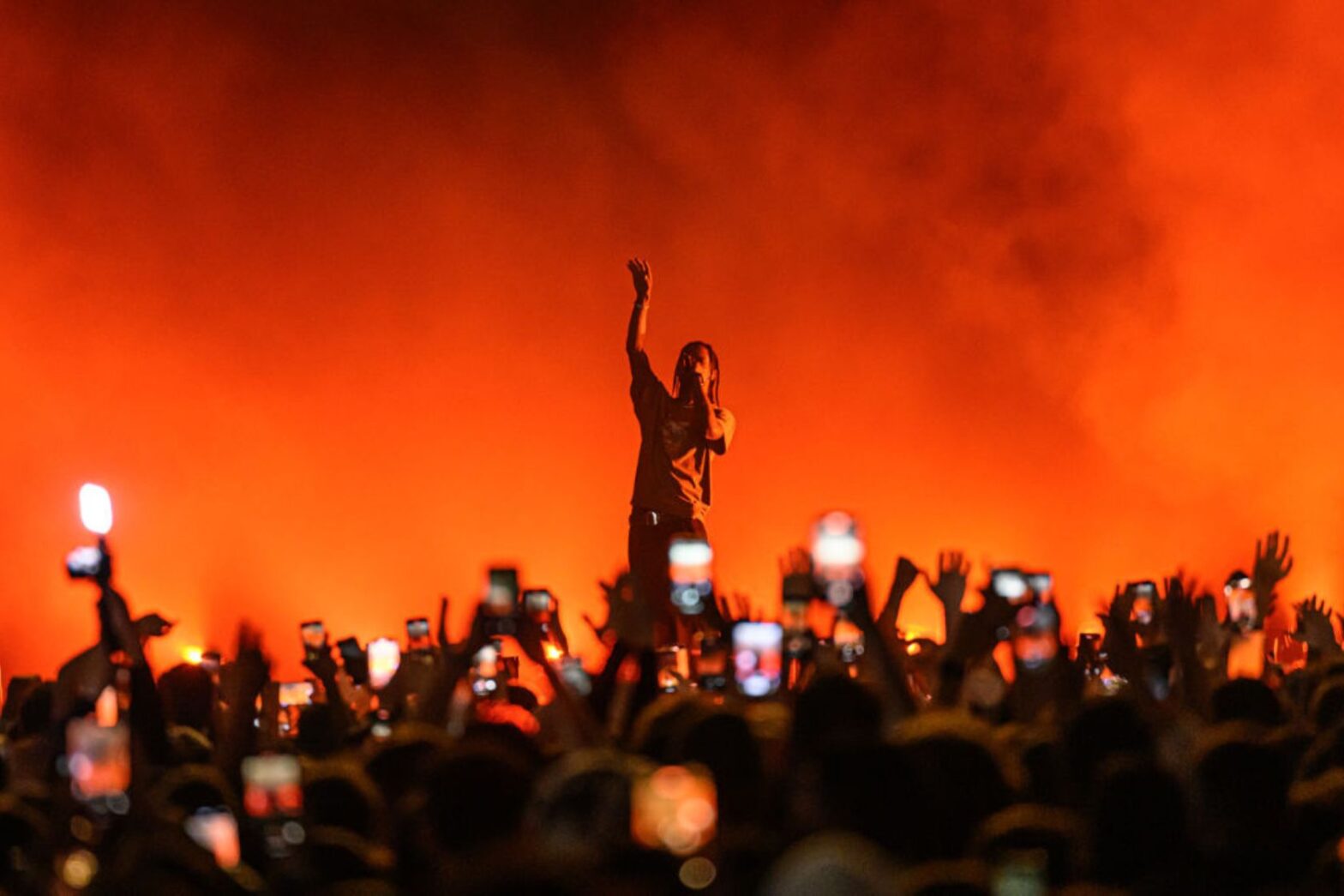 Travis Scott performing at concert