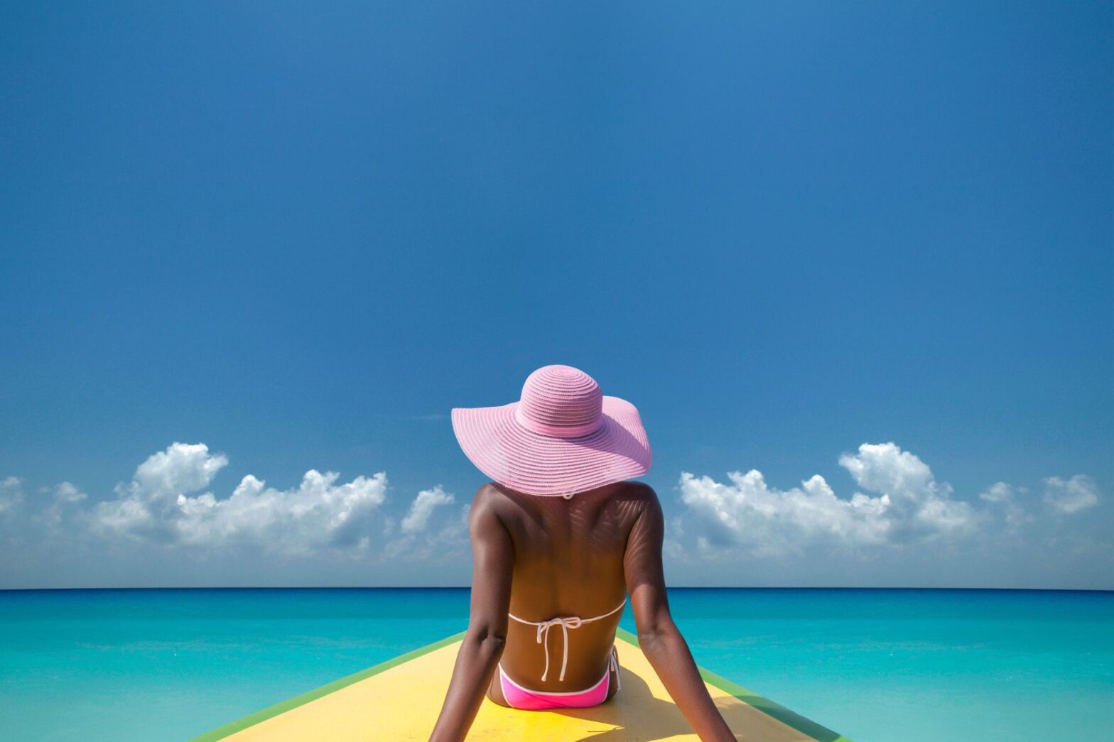 Woman on boat in Jamaica