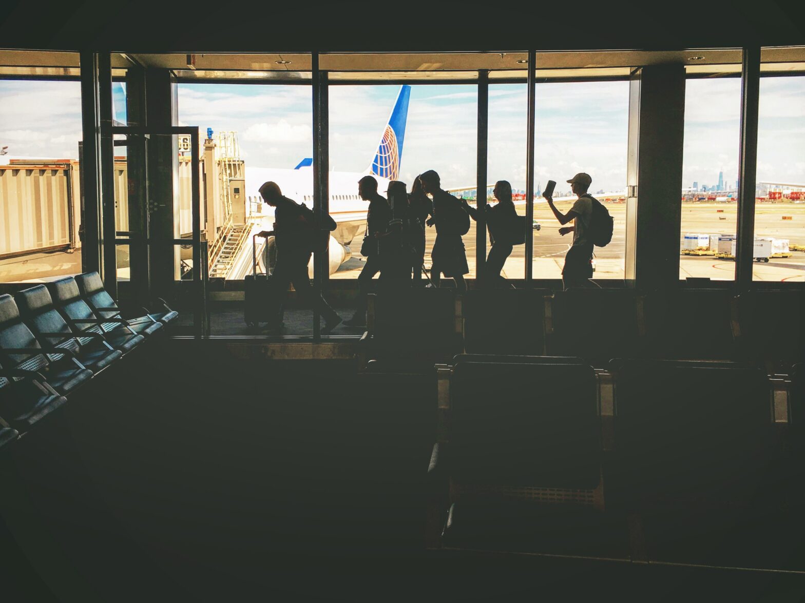 people standing in airport