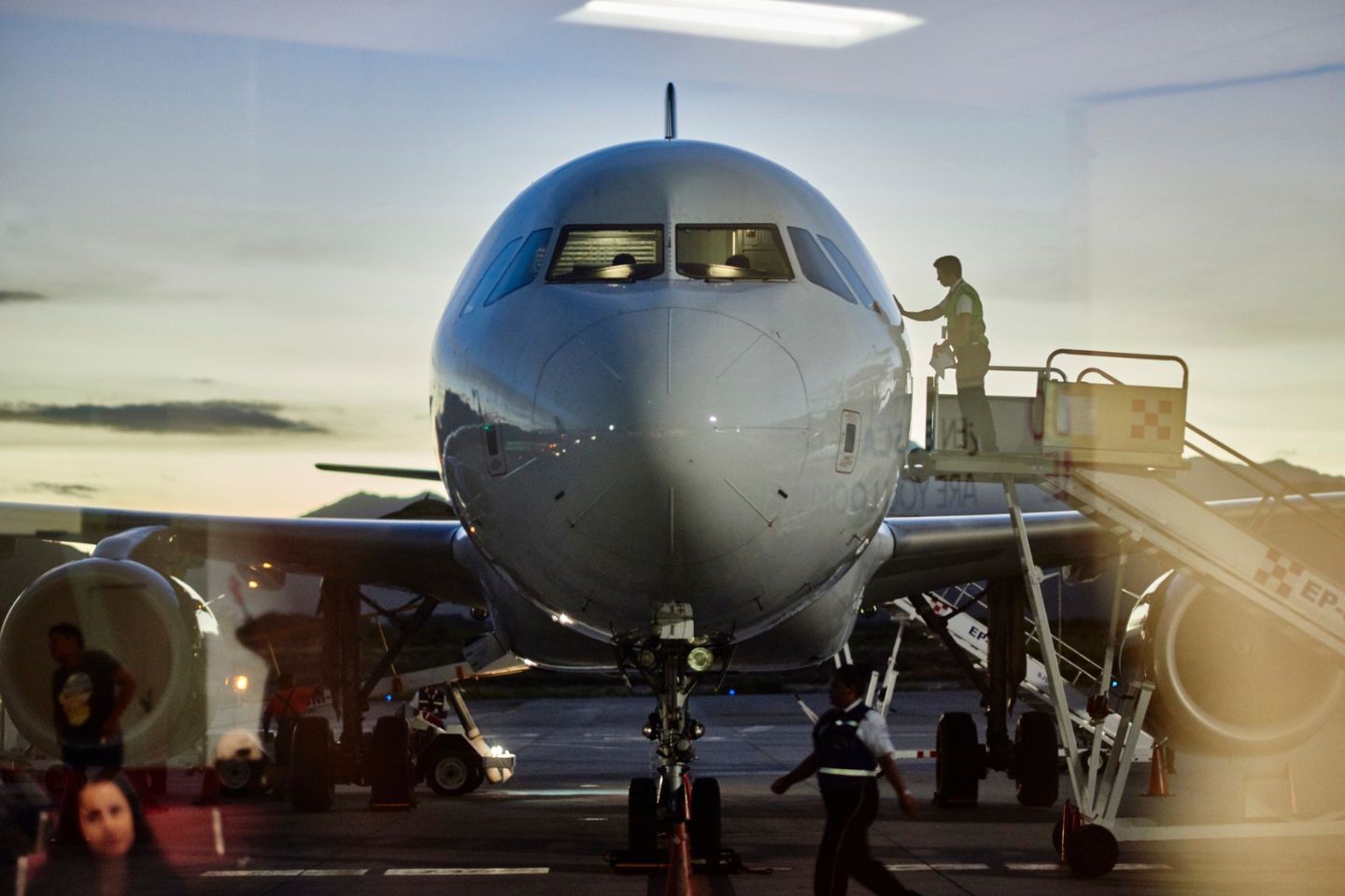 airplane at the gate at airport