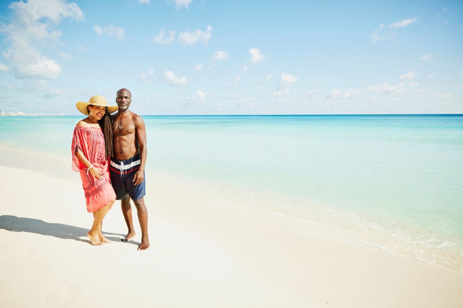 Black couple on the beach