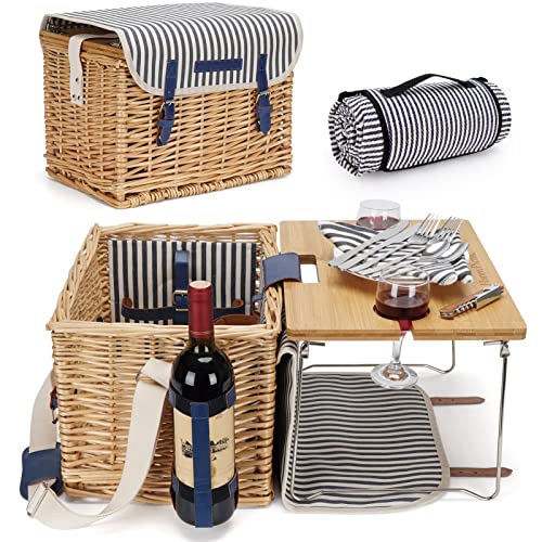 HappyPicnic Wicker Picnic Kit