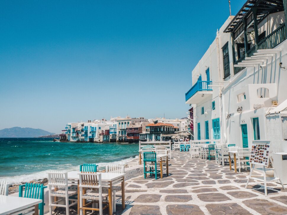 best places to visit in greece Pictured: walkway in Mykonos - Greek Islands