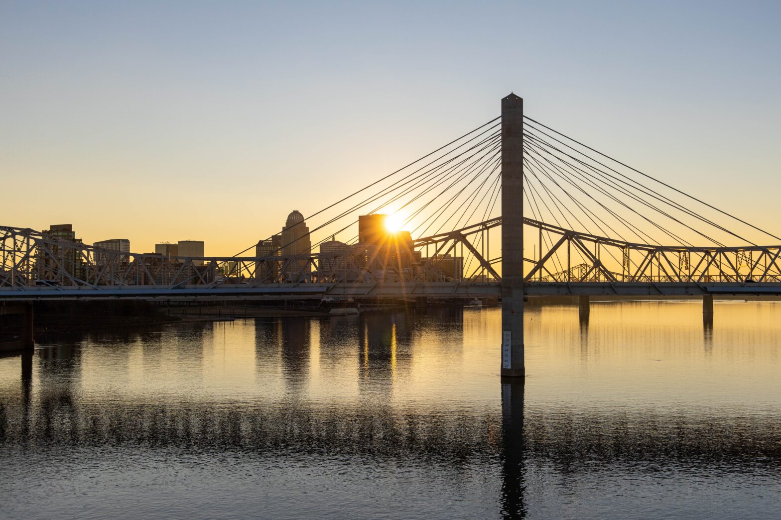 bridge in Kentucky at sunset