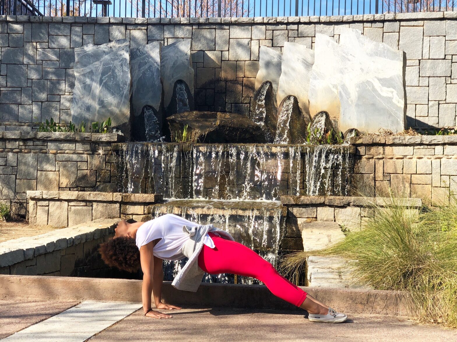 woman doing yoga