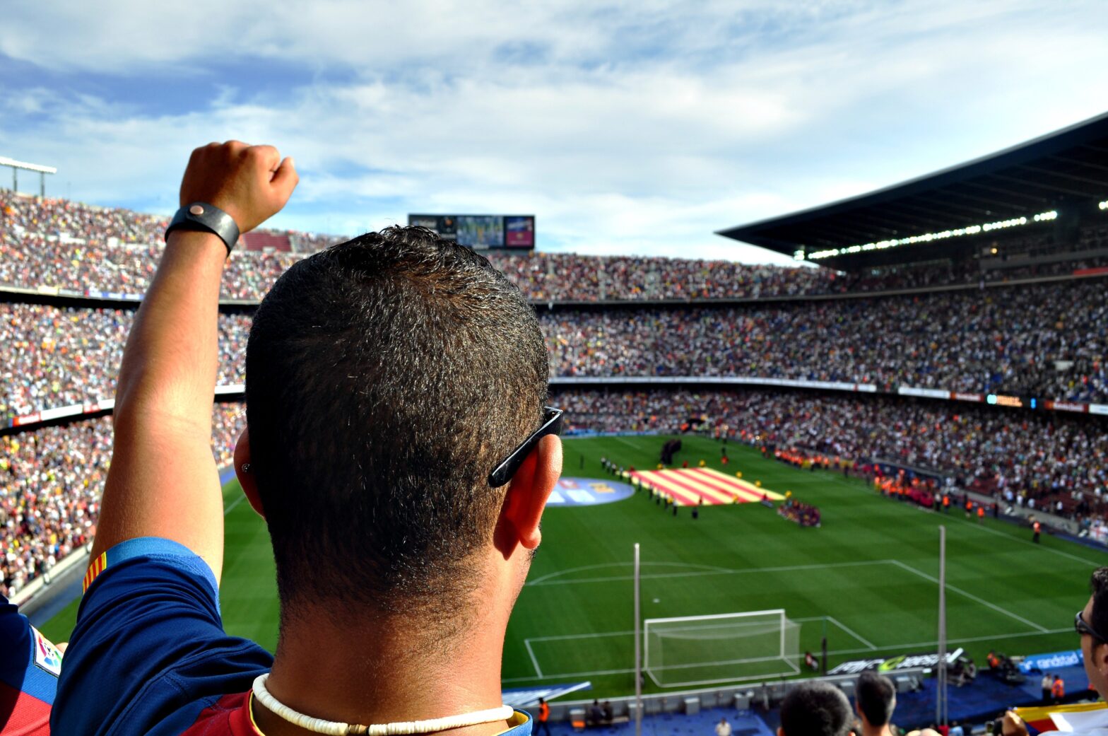 man at sports stadium