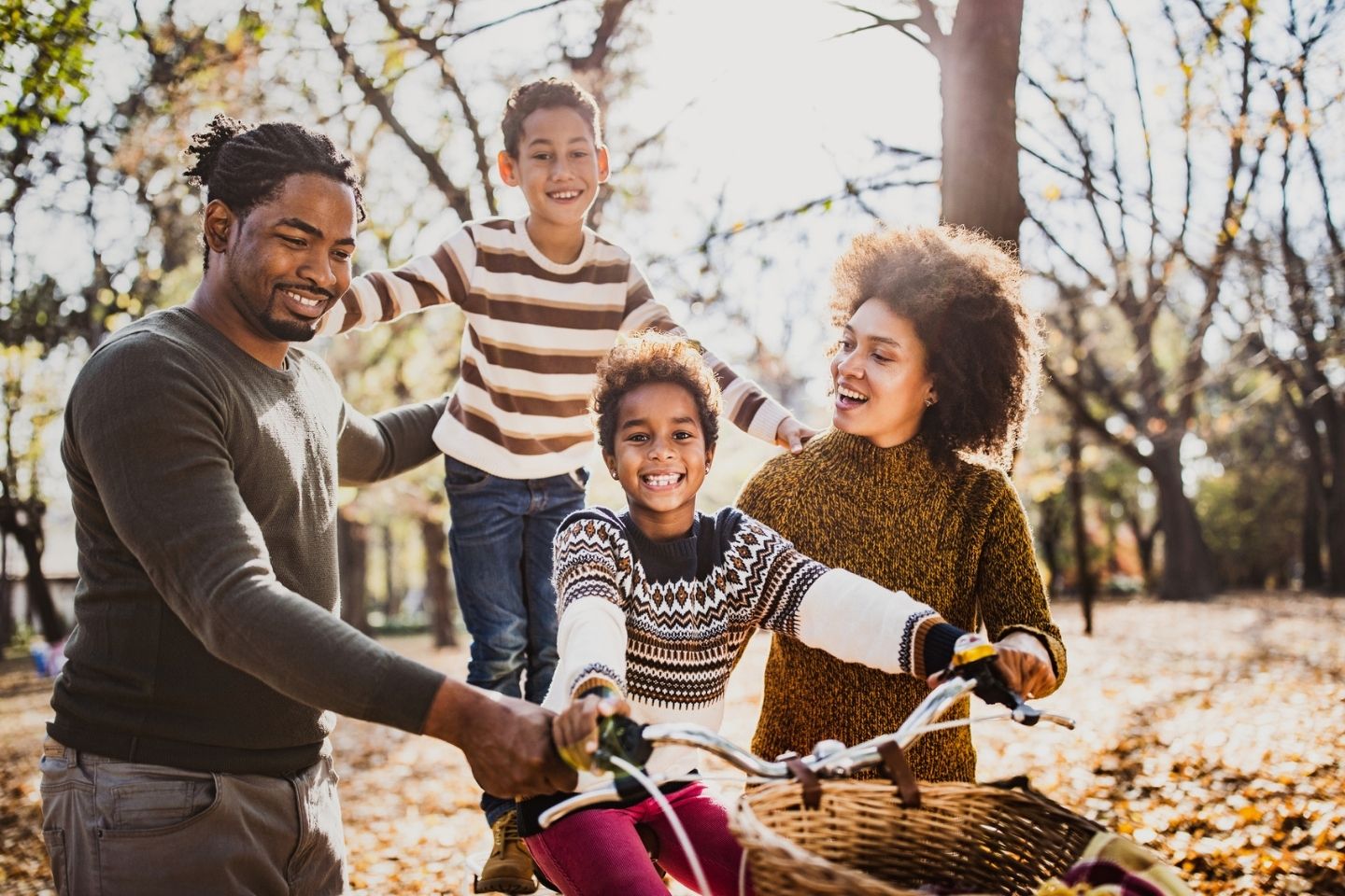 Black family fall vacation