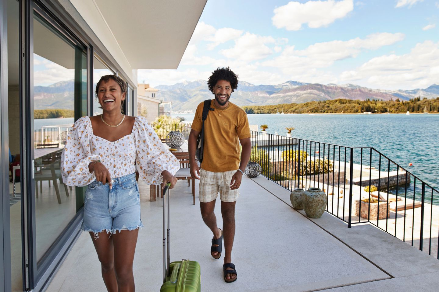 couple at vacation rental property