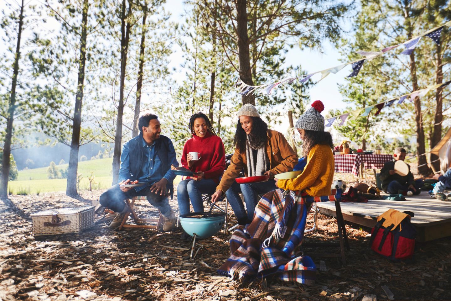 family camping in nature