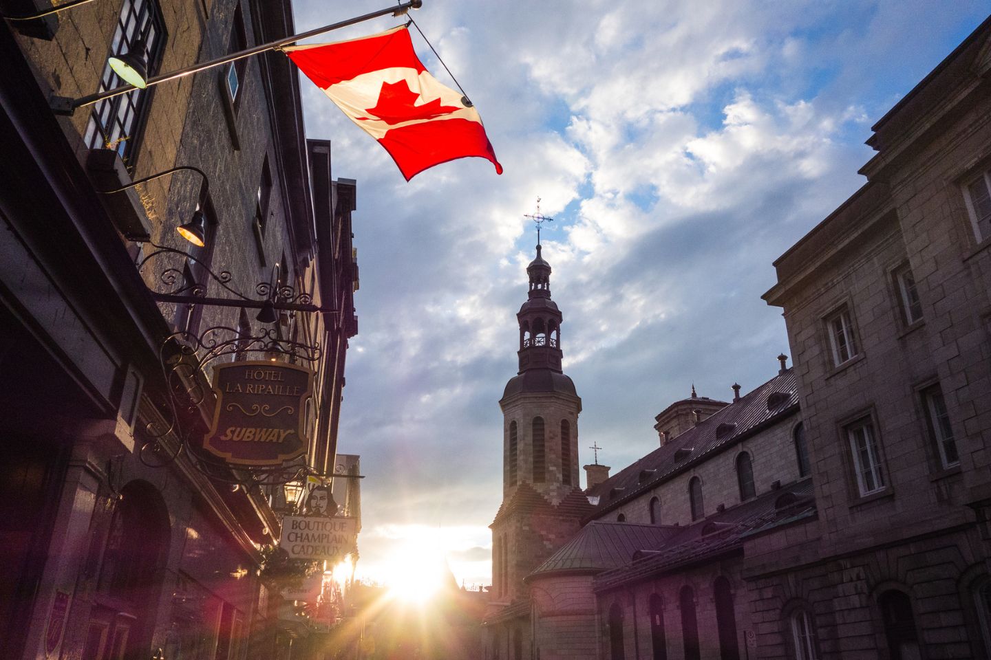 flag in Quebec City Canada