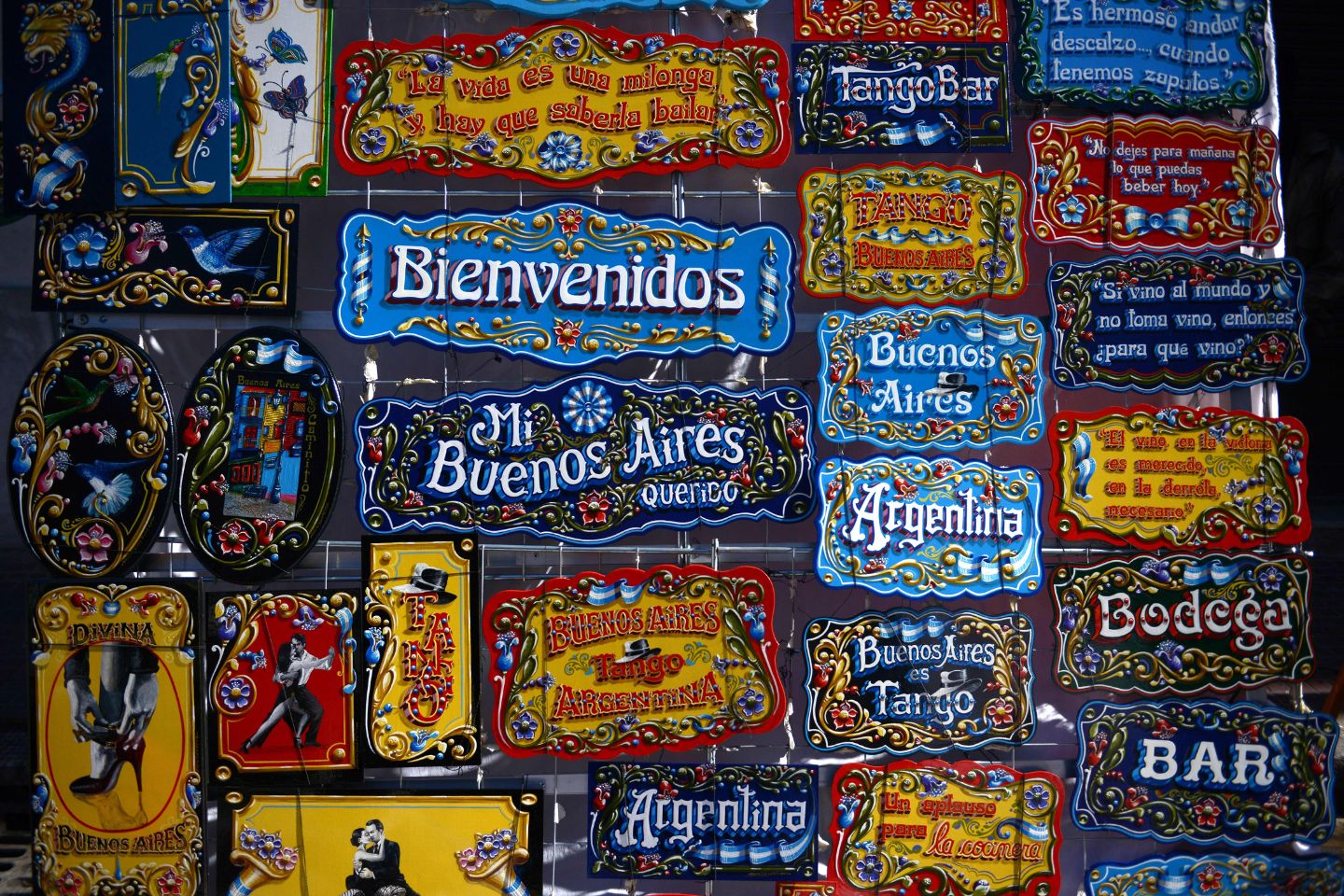 signs at San Telmo Market