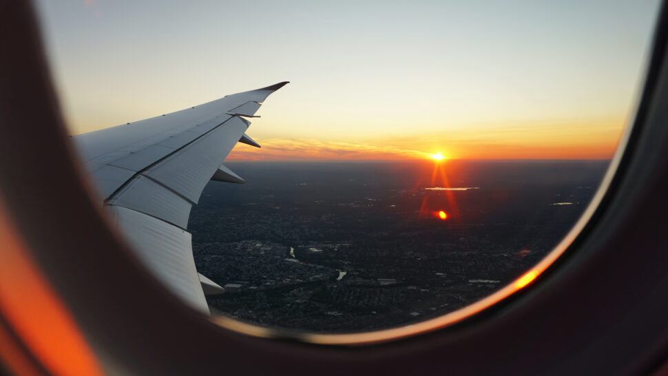 Passport cards are an alternative identification type that some travelers prefer. Learn more about the passport book vs card. Pictured: view from airplane window.