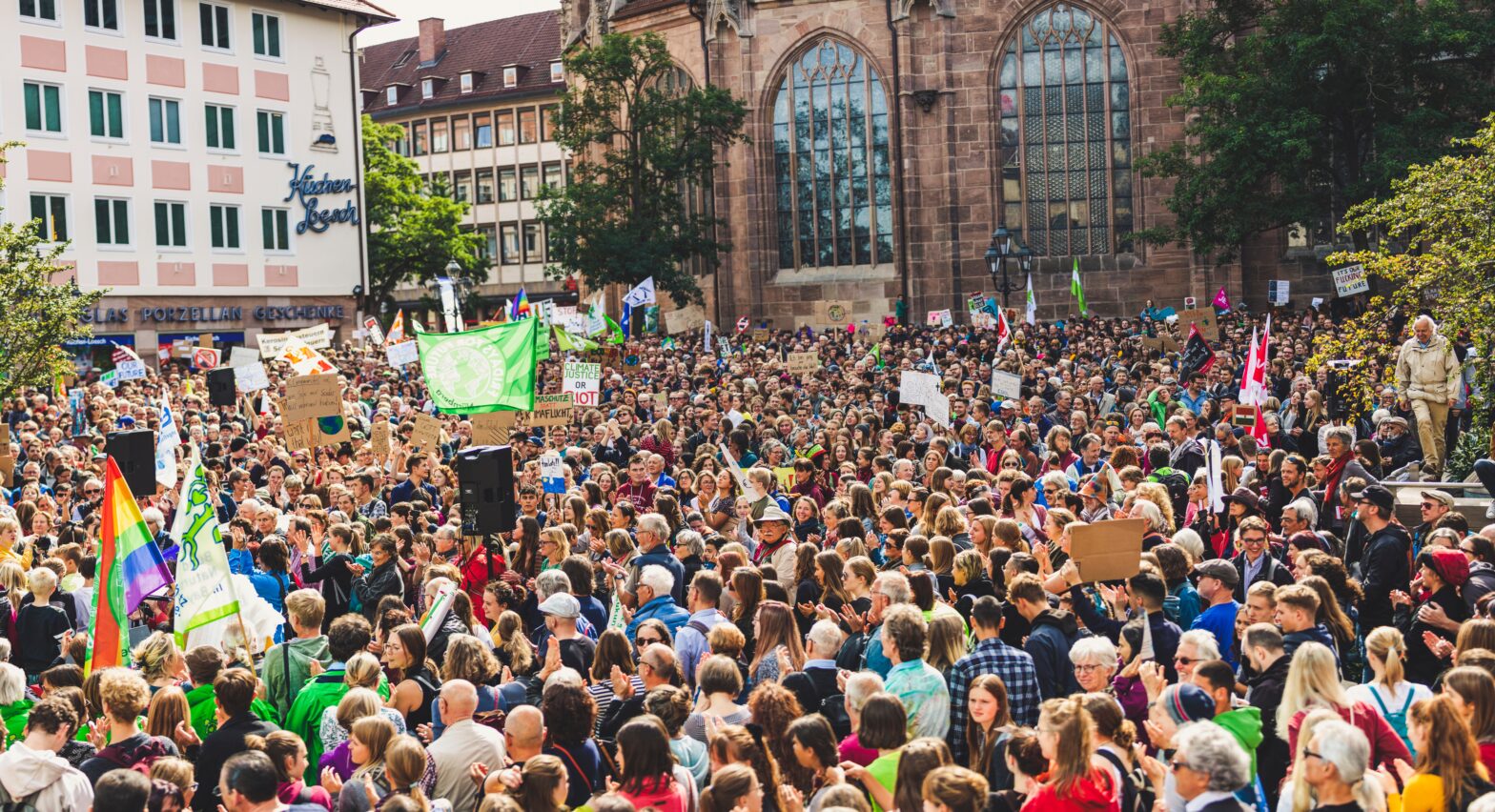 crowd of people at public demonstration