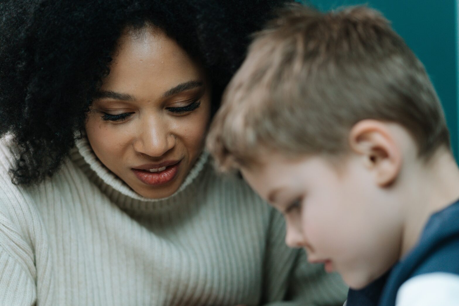 woman with younger child