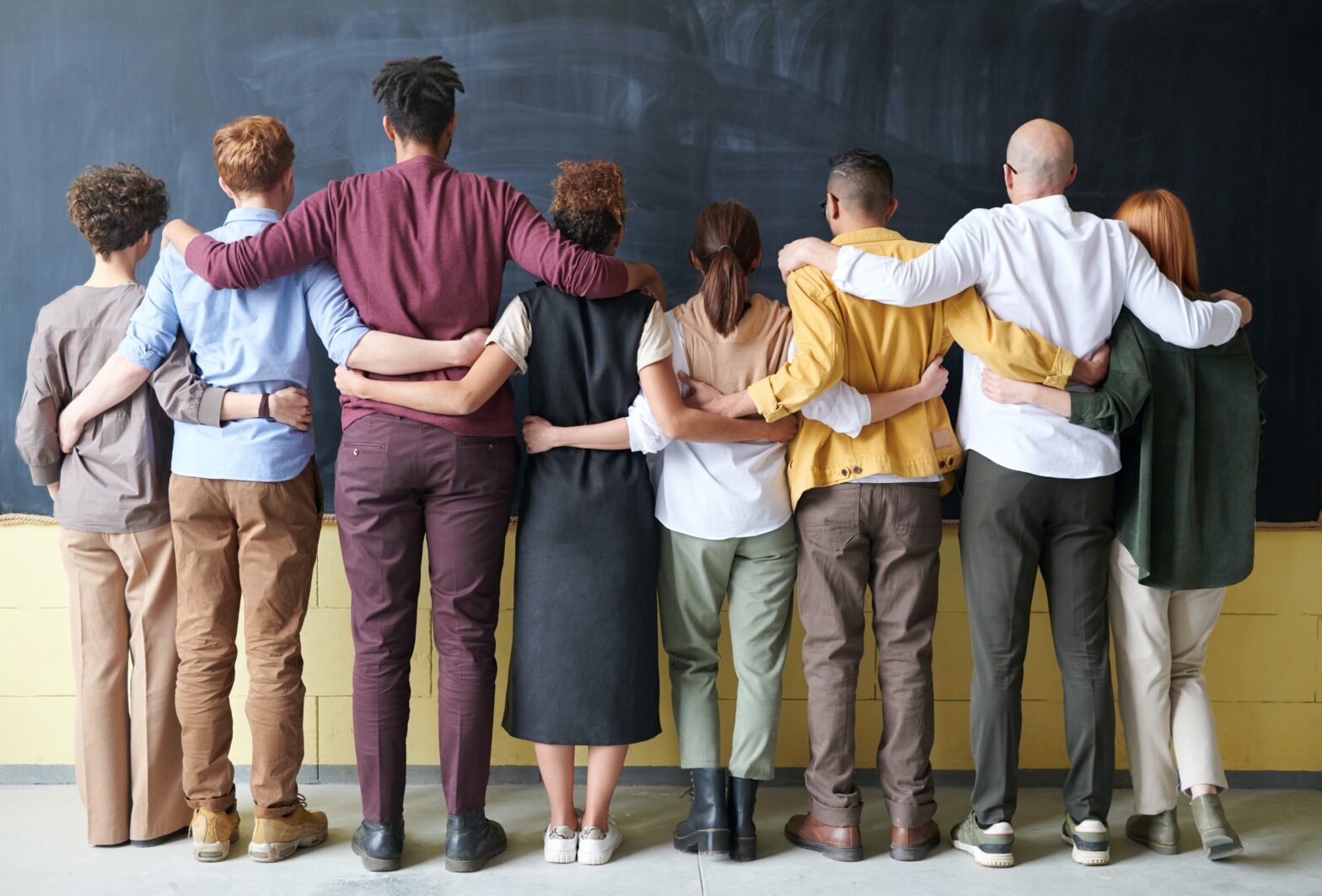 diverse group of people standing together